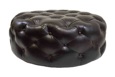 Earle "Quick Ship" Large Round Button Tufted Ottoman