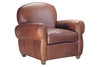 Image of Edison Art Deco Rounded Tight Back Leather Club Chair
