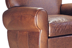 Edison Art Deco Rounded Tight Back Leather Club Chair