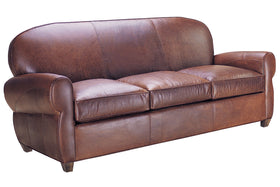 Edison Three Piece Art Deco Leather Sofa Set