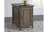 Image of Emile I Elegant Heathered Brown Door Chair Side Table With Charging Station