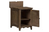Image of Emile I Elegant Heathered Brown Door Chair Side Table With Charging Station