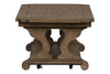 Image of Emile I Elegant Heathered Brown Coffee Table With Decorative Carvings And Lower Shelf