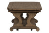 Image of Emile I Elegant Heathered Brown Coffee Table With Decorative Carvings And Lower Shelf