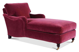 Kristen English Arm Chaise Chair With Pillow Back