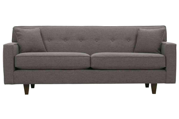 Margo II 80 Inch Mid Century Modern Button Back Track Arm Fabric Sofa