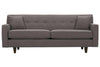 Image of Margo II 80 Inch Mid Century Modern Button Back Track Arm Fabric Sofa