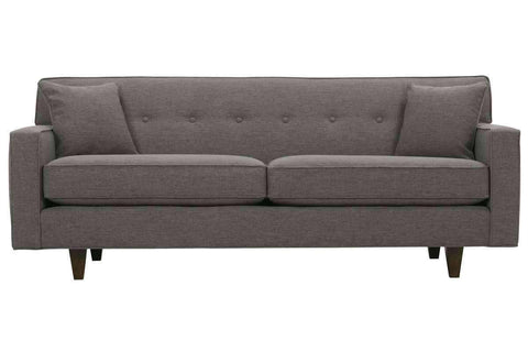 Margo II 88 Inch Mid Century Modern Button Back Track Arm Fabric Sofa