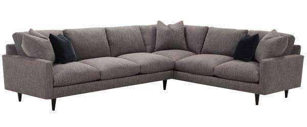 Deidre 2 Piece Fabric Pillow Back Mid Century Sectional Sofa As