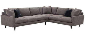 Fabric Sectional Sofa Deidre 2 Piece Fabric Pillow Back Mid Century Sectional Sofa (As Configured)