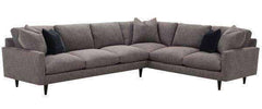 Deidre 2 Piece Fabric Pillow Back Mid Century Sectional Sofa (As Configured)