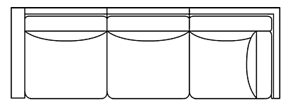 Fabric Sectional Sofa Deidre "Designer Style" Left Arm Facing Corner Sofa