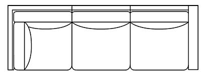 Fabric Sectional Sofa Deidre "Designer Style" Right Arm Facing Corner Sofa