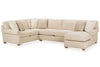 Image of Fabric Sectional Sofa Ellie 3 Piece Oversized Deep Seated Fabric Chaise Sectional Sofa (As Configured)