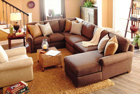 Ellie 3 Piece Oversized Deep Seated Fabric Chaise Sectional Sofa - As Pictured