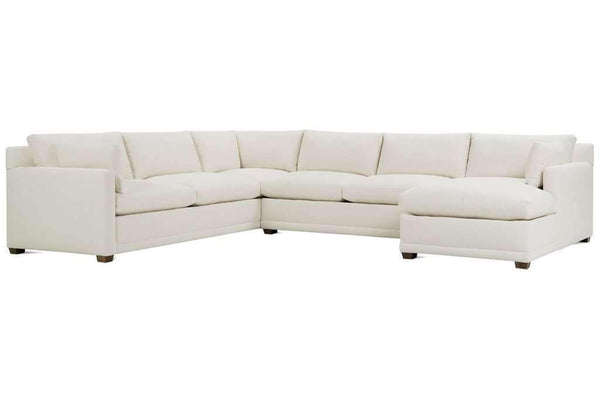 Fabric Sectional Sofa Faith 3 Piece Oversized Deep Seated Fabric Chaise Sectional Sofa (As Configured)