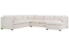 Faith 3 Piece Oversized Deep Seated Fabric Chaise Sectional Sofa (As Configured)