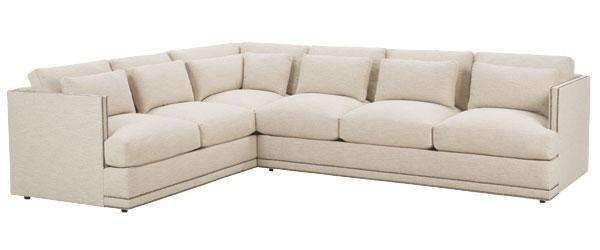 Fabric Sectional Sofa Gretchen Contemporary Fabric Upholstered Sectional Sofa With Nails (As Configured)