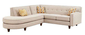 Fabric Sectional Sofa Justine Two Piece Button Back Sectional With Chaise Bumper (Version 2 As Configured)