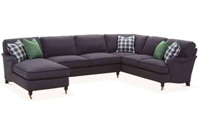 Fabric Sectional Sofa Kristen Fabric Pillow Back English Arm Sectional Sofa With Chaise (As Configured)
