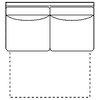 Image of Fabric Sectional Sofa Kyle "Designer Style" Fabric Upholstered Armless Full Sleeper Loveseat