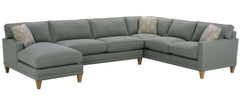 Nicole Contemporary 3 Piece Fabric Sectional With Chaise (As Configured)