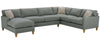Image of Fabric Sectional Sofa Nicole Contemporary 3 Piece Fabric Sectional With Chaise (As Configured)