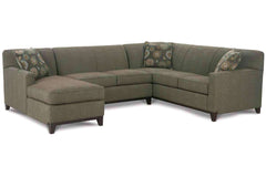 Solomon Contemporary Tight Back Fabric Sectional Sofa With Chaise (As Configured)