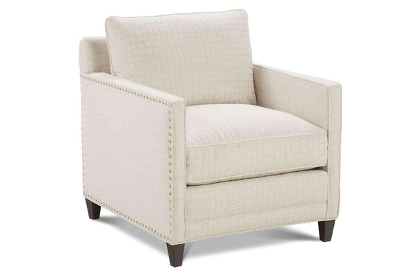 Clementine Track Arm Fabric Accent Chair w/ Nailhead Trim