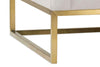 Image of Tonya Gold Fabric Chair With Exposed Metal Frame