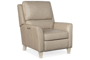 Farrell Stone Leather Dual Power "Quick Ship" Transitional Recliner