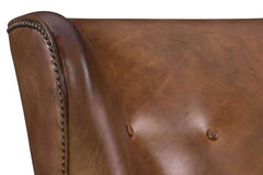 Farrow Pawn "Quick Ship" Light Leather Button Wingback Accent Chair