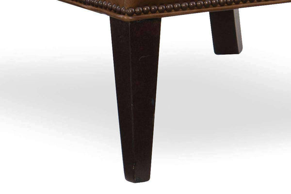 Farrow Pawn "Quick Ship" Light Leather Button Wingback Accent Chair