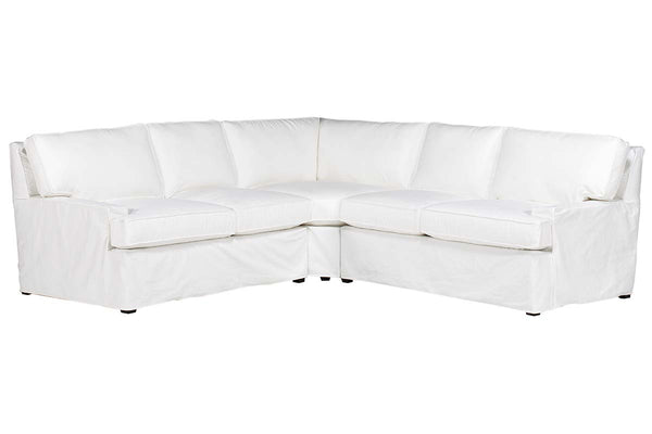 Flynn Modern 3 Piece Slipcovered Sectional Sofa (As Configured)