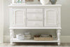 Image of Freeport Oyster White Storage Dining Server Buffet With Louvered Panel Accents