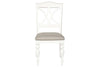 Image of Freeport Oyster White 7 Piece Rectangular Leg Dining Table Set With Padded Splat Back Chairs