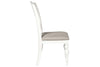 Image of Freeport Oyster White 5 Piece Rectangular Leg Dining Table Set With Padded Splat Back Chairs