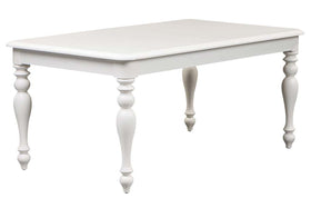Freeport Oyster White 7 Piece Rectangular Leg Dining Table Set With Padded Splat Back Chairs