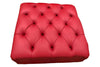 Image of Gaines Tufted 36", 40", 44", Or 48" Inch Square Leather Ottoman (4 Sizes Available)