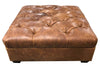 Image of Gaines Storage Tufted Square Leather Ottoman