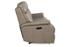 Image of Galina Stone 80 Inch "Quick Ship" ZERO GRAVITY Wall Hugger Power Leather Reclining Sofa