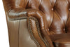Image of Gallagher "Quick Ship" Traditional Tufted Back Leather Accent Chair With Nail Trim
