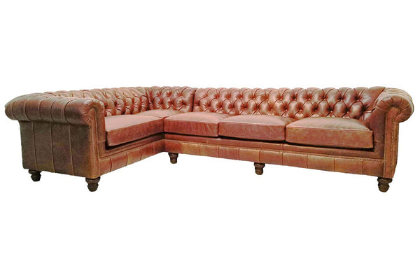 Galloway Chesterfield Leather Tufted Sectional