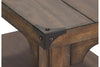 Image of Gannon Rustic Weathered Brown Chair Side Table With Two Storage Shelves
