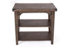 Image of Gannon Rustic Weathered Brown Chair Side Table With Two Storage Shelves