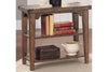 Image of Gannon Rustic Weathered Brown Chair Side Table With Two Storage Shelves