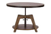 Image of Gannon Rustic Weathered Brown Circular Motion Coffee Table With Plank Top