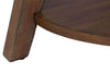 Image of Gannon Rustic Weathered Brown Circular Motion Coffee Table With Plank Top
