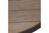 Image of Gannon Rustic Weathered Brown Circular Motion Coffee Table With Plank Top