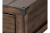 Image of Gannon Rustic Weathered Brown Single Drawer Plank Top End Table